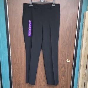 Hilary Radley Black Mid Rise Straight Leg Trouser Pants